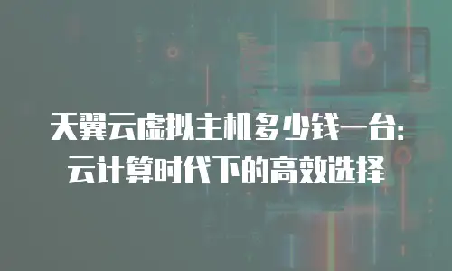 天翼云虚拟主机多少钱一台：云计算时代下的高效选择