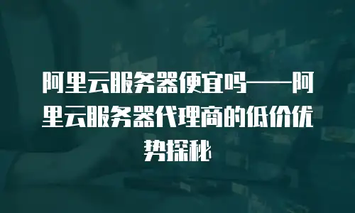 阿里云服务器便宜吗——阿里云服务器代理商的低价优势探秘