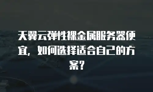 天翼云弹性裸金属服务器便宜，如何选择适合自己的方案？