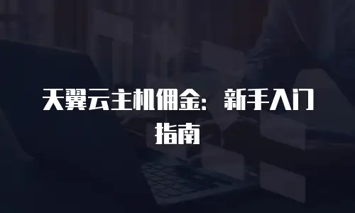 天翼云主机佣金：新手入门指南