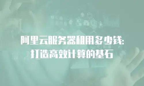 阿里云服务器租用多少钱：打造高效计算的基石