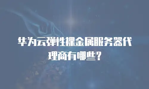 华为云弹性裸金属服务器代理商有哪些？