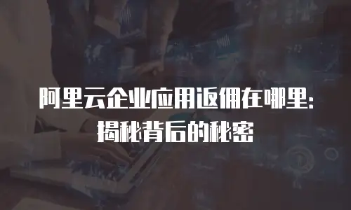 阿里云企业应用返佣在哪里：揭秘背后的秘密