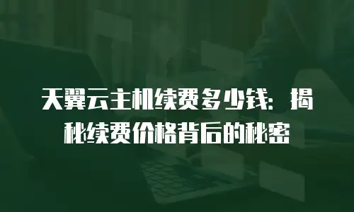 天翼云主机续费多少钱：揭秘续费价格背后的秘密