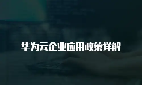 华为云企业应用政策详解