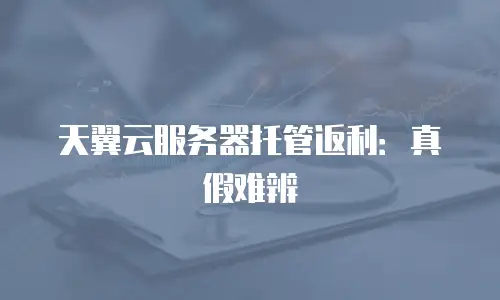 天翼云服务器托管返利：真假难辨