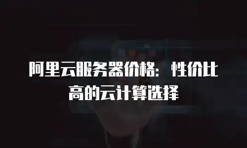 阿里云服务器价格：性价比高的云计算选择