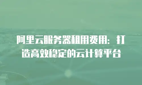 阿里云服务器租用费用：打造高效稳定的云计算平台