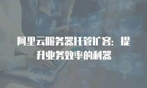 阿里云服务器托管扩容：提升业务效率的利器