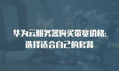 华为云服务器购买带宽价格：选择适合自己的套餐