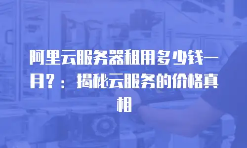 阿里云服务器租用多少钱一月？：揭秘云服务的价格真相