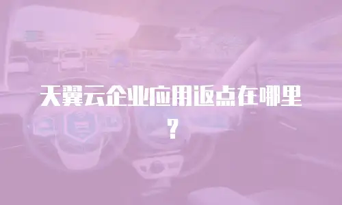 天翼云企业应用返点在哪里？