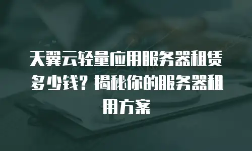 天翼云轻量应用服务器租赁多少钱？揭秘你的服务器租用方案