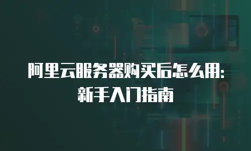 阿里云服务器购买后怎么用：新手入门指南