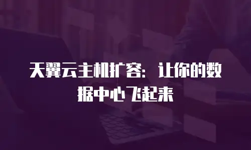 天翼云主机扩容：让你的数据中心飞起来