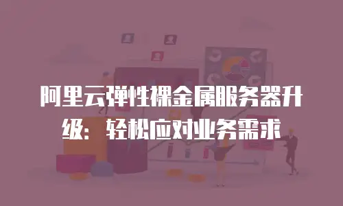 阿里云弹性裸金属服务器升级：轻松应对业务需求