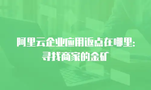 阿里云企业应用返点在哪里：寻找商家的金矿