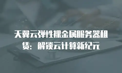 天翼云弹性裸金属服务器租赁：解锁云计算新纪元