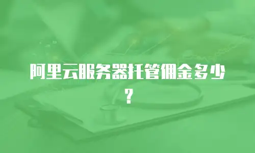 阿里云服务器托管佣金多少？