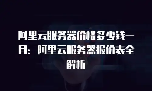 阿里云服务器价格多少钱一月：阿里云服务器报价表全解析