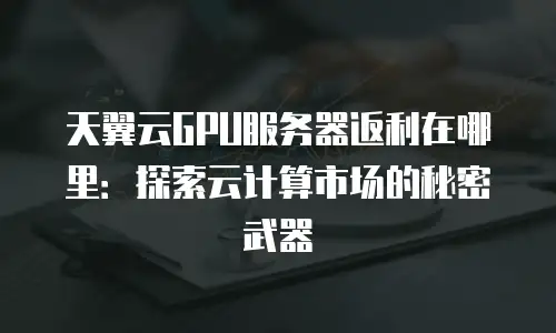 天翼云GPU服务器返利在哪里：探索云计算市场的秘密武器