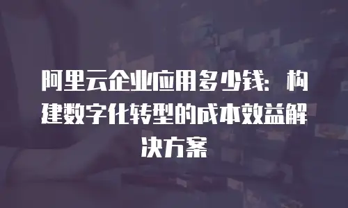 阿里云企业应用多少钱：构建数字化转型的成本效益解决方案