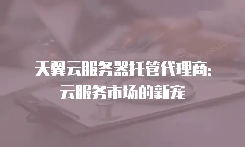 天翼云服务器托管代理商：云服务市场的新宠