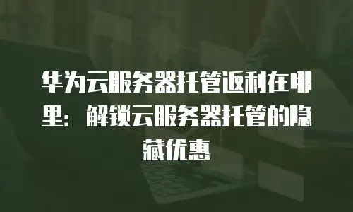 华为云服务器托管返利在哪里：解锁云服务器托管的隐藏优惠
