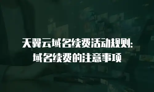 天翼云域名续费活动规则：域名续费的注意事项