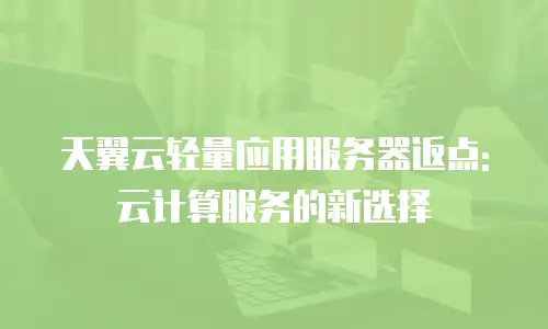 天翼云轻量应用服务器返点: 云计算服务的新选择
