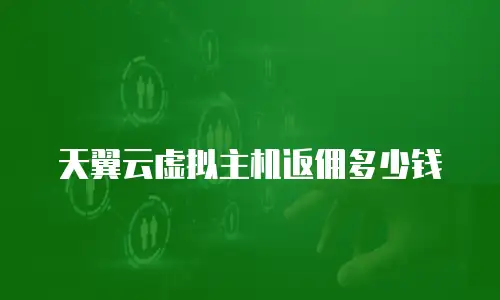 天翼云虚拟主机返佣多少钱