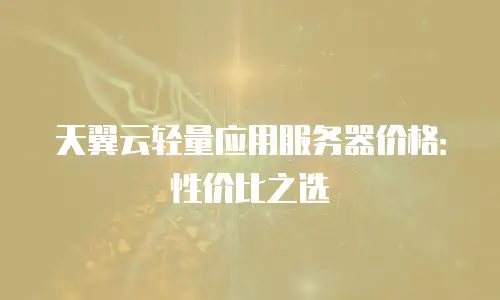 天翼云轻量应用服务器价格：性价比之选