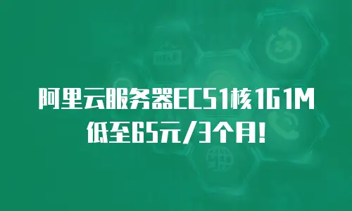 阿里云服务器ECS1核1G1M低至65元/3个月！