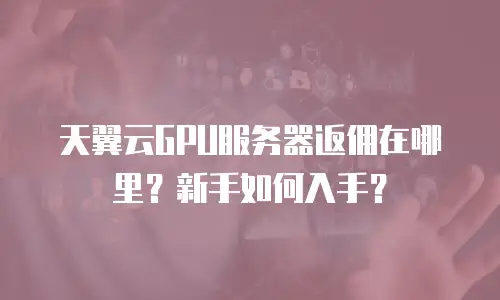 天翼云GPU服务器返佣在哪里？新手如何入手？