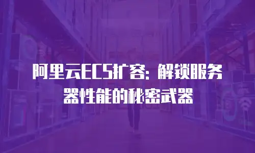 阿里云ECS扩容: 解锁服务器性能的秘密武器