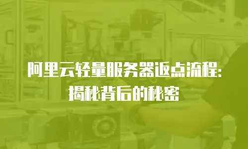 阿里云轻量服务器返点流程：揭秘背后的秘密