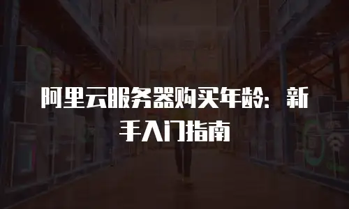阿里云服务器购买年龄：新手入门指南