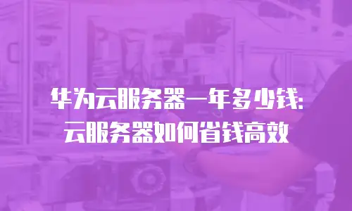 华为云服务器一年多少钱：云服务器如何省钱高效