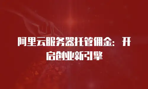阿里云服务器托管佣金：开启创业新引擎