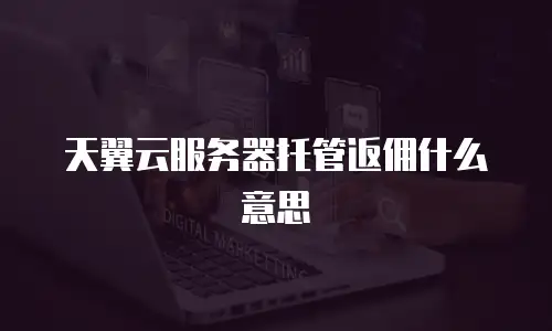 天翼云服务器托管返佣什么意思