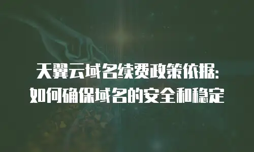 天翼云域名续费政策依据：如何确保域名的安全和稳定