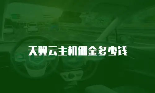 天翼云主机佣金多少钱
