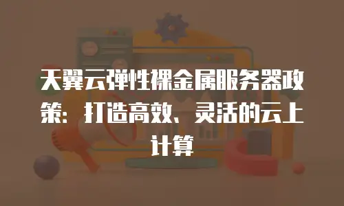 天翼云弹性裸金属服务器政策：打造高效、灵活的云上计算