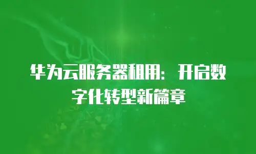 华为云服务器租用：开启数字化转型新篇章
