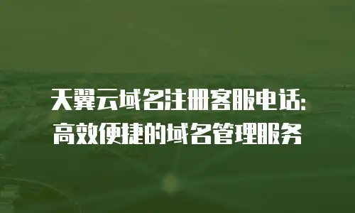 天翼云域名注册客服电话：高效便捷的域名管理服务