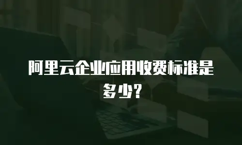 阿里云企业应用收费标准是多少？