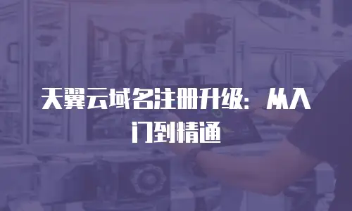 天翼云域名注册升级：从入门到精通