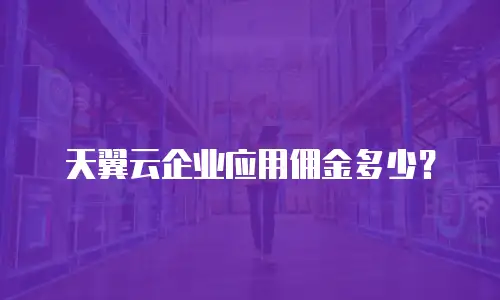 天翼云企业应用佣金多少？