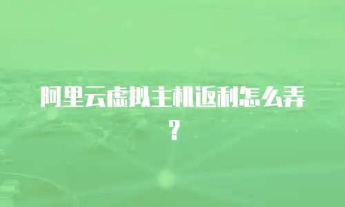 阿里云虚拟主机返利怎么弄？