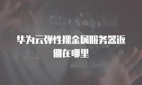 华为云弹性裸金属服务器返佣在哪里
